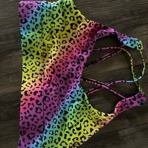 ZYIA Pink and Yellow Bra with Strappy Design